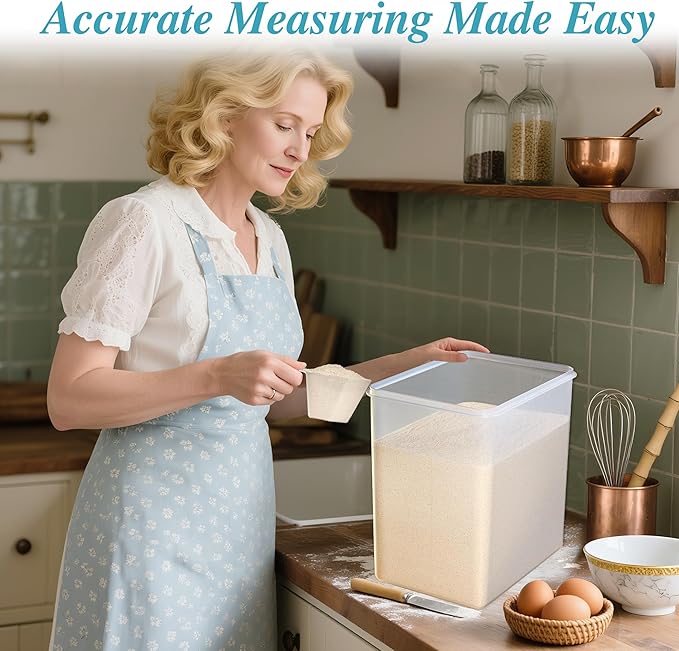 Vtopmart 9.5L 2 Pack Extra Large Flour Sugar Storage Containers for 25lbs flour, Airtight Kitchen Pantry Organization Canisters with Lids for Bulk food, Rice, Baking Supplies, BPA Free, Black