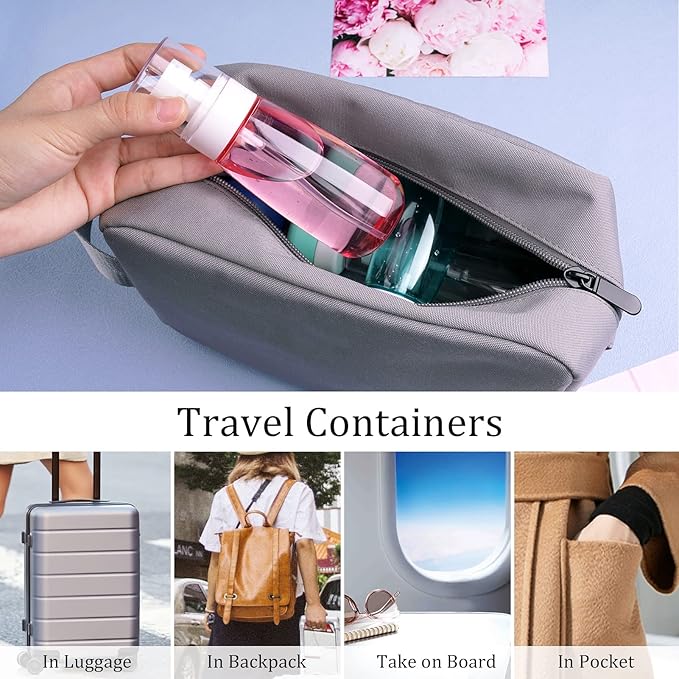 Cosywell Fine Mist Spray Bottle 3.4oz/ 100ml Empty Cosmetic Refillable Travel Containers Plastic Hair Spray Bottle Sprayer for Perfume Skincare Makeup Lotion (6color2purple)