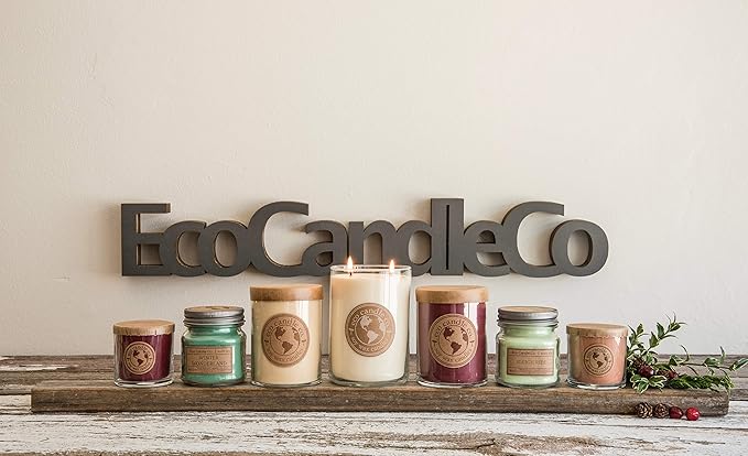 Eco Candle Co Recycled Candle, 18 oz, Cupcake, Double WickTumbler - Scents of Yellow Cake & Icing - Cupcake; 100% USA Made Scented Soy Candles; White; Great Long Lasting Scent