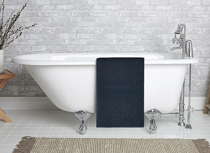 BIOLINEN Luxury 100% Cotton Bath Towels – Ultra Soft, Highly Absorbent, Quick-Dry – Premium Quality for Home, Spa & Hotel (Black, 30x60)