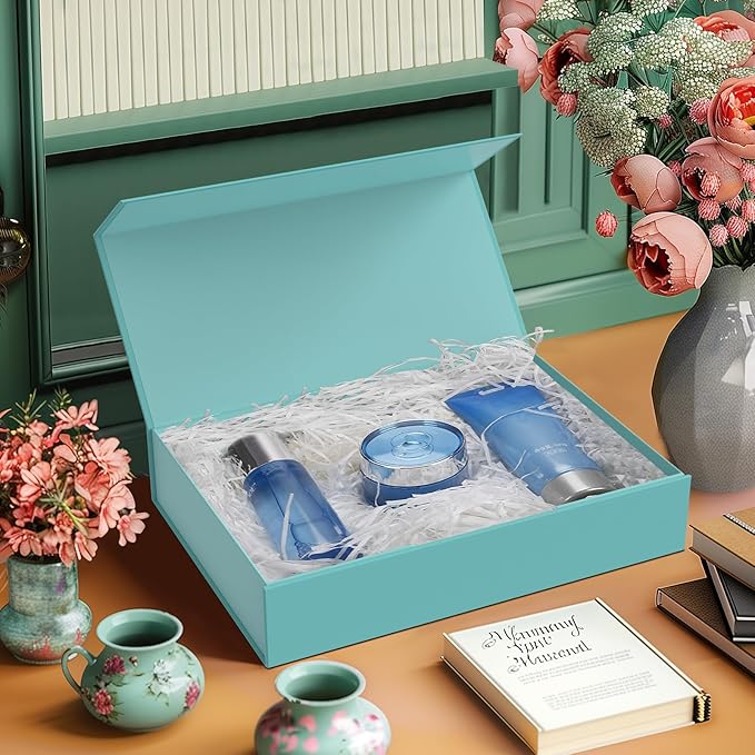 MOZRRO Gift Box 11.5 x 8.2 x 2.3 In Gift Boxes for Presents Magnetic Closure, Gift Boxes with Lids for Presents Birthday Luxury Jewelry T-shirts Gloves Scarves Books Clothes Gift Wrap - TF