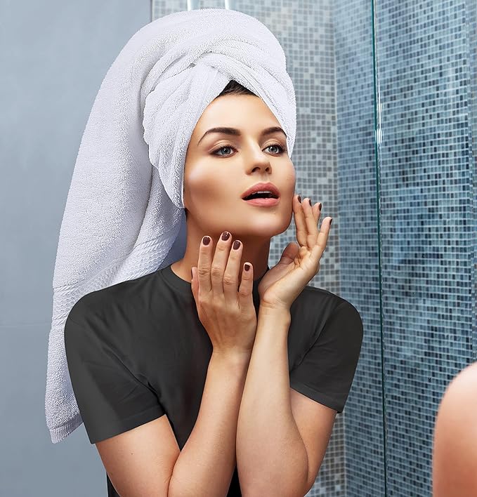 Utopia Towels Set, 16 Bath Towels, 16 Hand Towels, and 32 Washcloths, 600 GSM Ring Spun Cotton Highly Absorbent Towels for Bathroom, Shower Towel, (Pack of 64) (White)