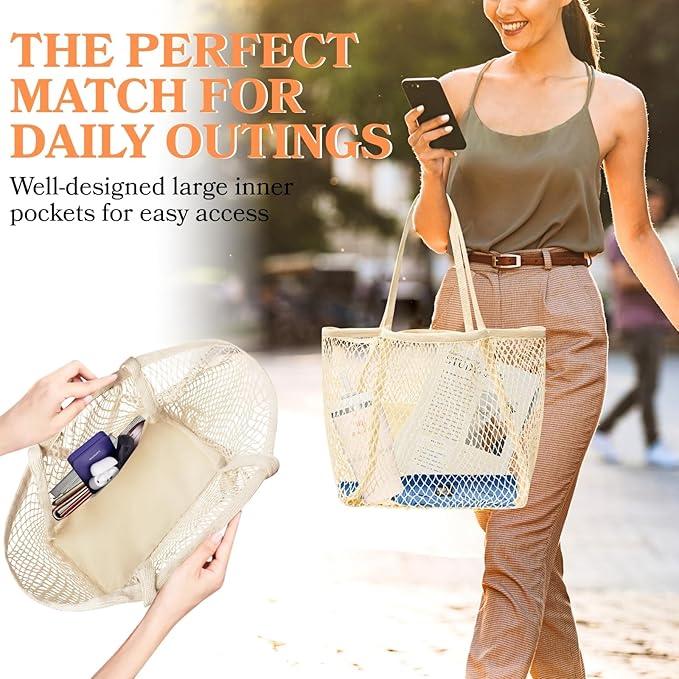 Ofiray-home Cotton Christmas Tote Bag for Woman, Reusable Mesh Grocery Bags with Handles, Greeting Card, Ideal Xmas Gift