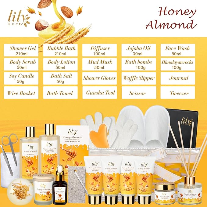 Christmas Gifts for Women - 21-Piece Luxury Bath and Body Gift Basket Set for Women & Men Spa Gift Baskets Set Self Care Gift | Gift Set for Mothers Day Birthday Gifts Gift Sets for Her & Him