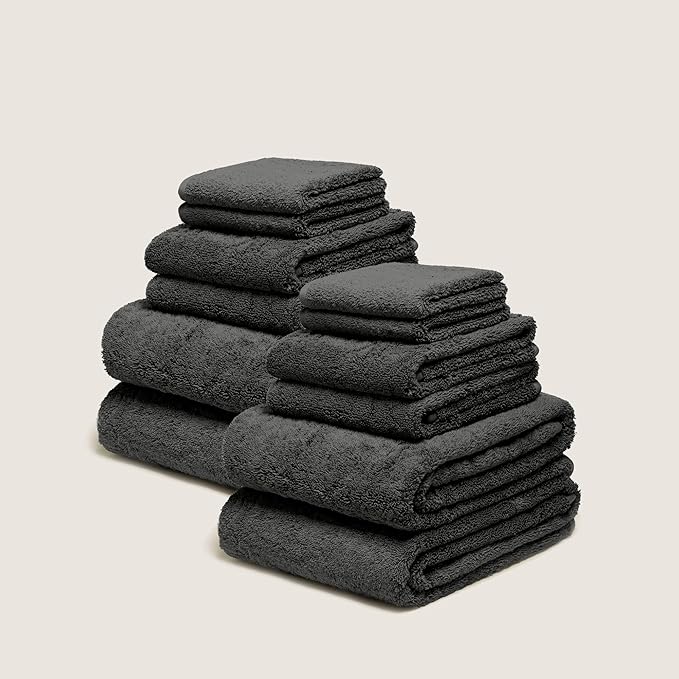 Italic Ultraplush 12-Piece Family Towel Set – Luxury Bath Towels, Hand Towels & Washcloths – Heavy Duty 800GSM Quick Dry, Plush & Absorbent 100% Australian Cotton (Charcoal)