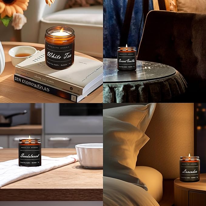 MOASITN Merry Christmas Scented Candles for Home|Cardamom,Cinnamon,Orange Scented Natural Soy Candle|Women,Men Jar Candel for Christmas,Winter,Relaxing|Longlasting Aromatherapy Candle|7oz