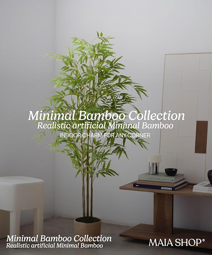 Maia Shop Artificial Bamboo Tree Minimal 6FT Tall, Fake Tree Realistic Leaves, Faux Silk Plant Made with The Best Materials, Artificial Tree for Home Decor Indoor, 71 inches