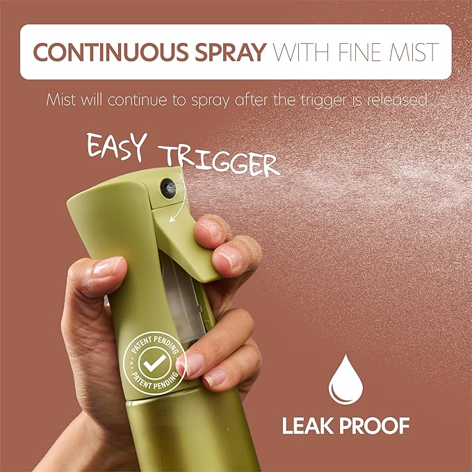 10 OZ Continuous Spray Bottles - Ultra Fine Mist Sprayer | Water Spray Bottle For Hair Stuff, Mister Spray Bottle For Plants Mister | Hair Spray Bottles For Hairstyling, Cleaning, Salons