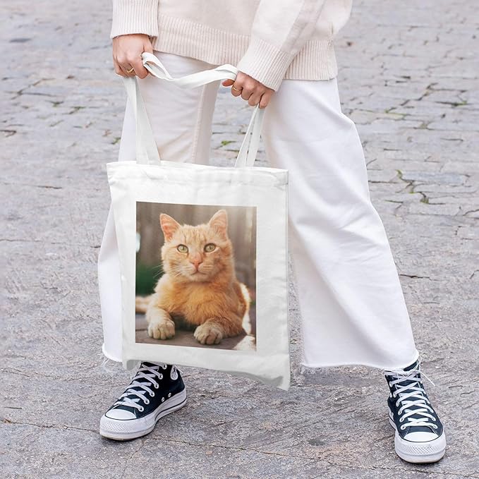 Custom Canvas Tote Bag Double-Sided Personalized with Logo/Text,Customized Bags for Women