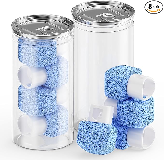 8 Pack in 2 Cans Heads,Replacement Pumice Toilet Bowl Cleaning, for Cleaning Toilets, Bathtubs, Grills, Swimming Pools, Sinks