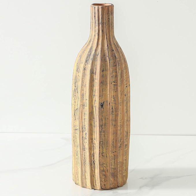 Natural Branch Design Ceramic Vase:Decorative Flower Vase for Modern Home Decor,Handmade Pottery Vase for Home Decor, Living Room,Kitchen,Office,Bedroom,CenterpieceTable Decorations-15inch Brown Color