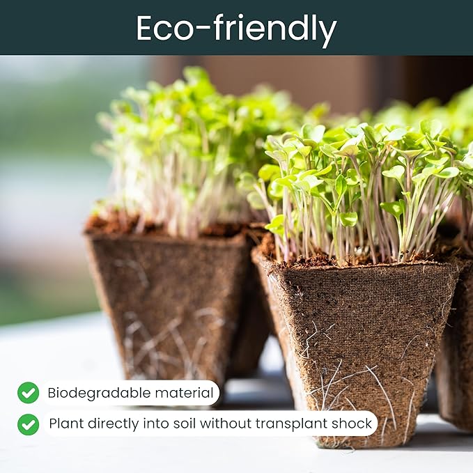 SunVara Seed Starter Peat Pots for Seedlings 300 pcs Biodegradable Seed Starter Pots