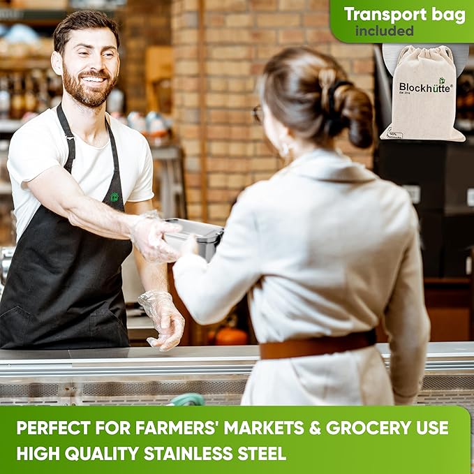 Blockhütte Stainless Steel Lunch Box for Adults I 47oz I Bento Box 3 Compartments with free Sealing, Leak-Proof Container, Metal Lunchbox for Travel, Work, Eco-Friendly Meal Storage Solution