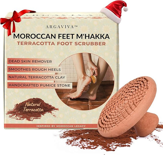 Natural Terracotta Pumice Stone for Feet – Handcrafted Foot Scrubber & Callus Remover with Gentle Exfoliation and Ergonomic Design for Smooth, Soft & Refreshed Feet – for a Spa-Like Pedicure