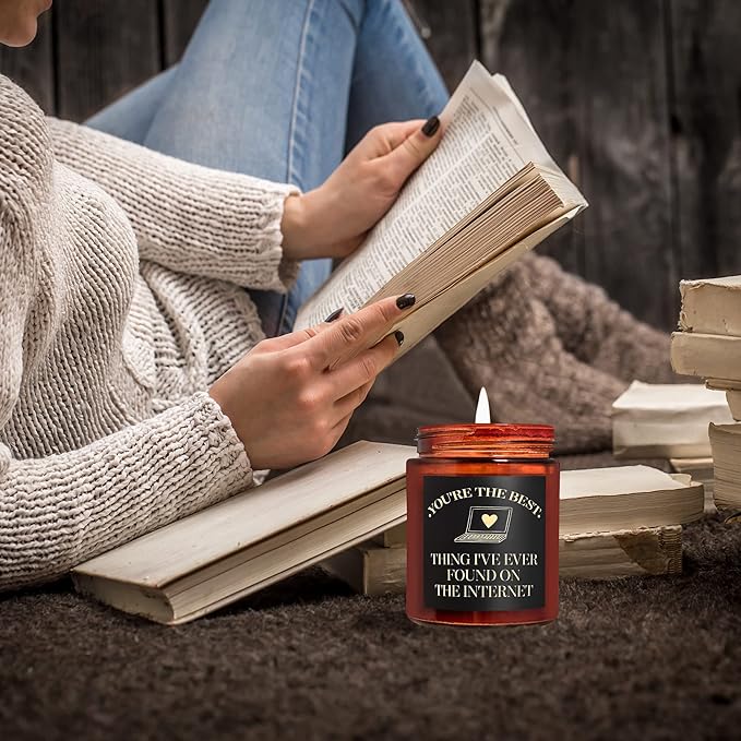Best Thing I Found on The Internet Candles for Women Men - Gift for Her Him Best Friend Wife Husband Girlfriend Boyfriend - Relaxing Soy Candle - Anniversary, Birthday, Valentines Day Gifts