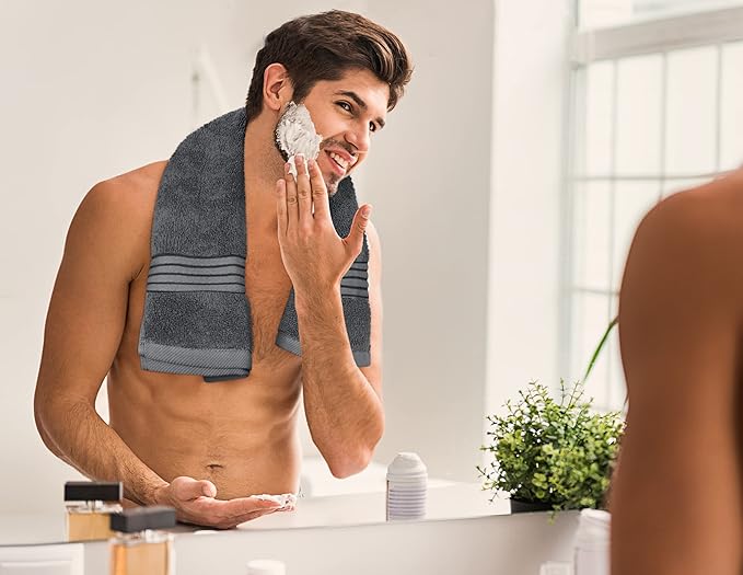 Utopia Towels 48-Piece Premium Towel Set, 12 Bath Towels, 12 Hand Towels, and 24 Wash Cloths, 100% Ring Spun Cotton Highly Absorbent Towels for Bathroom, Sports, and Hotel (Grey)