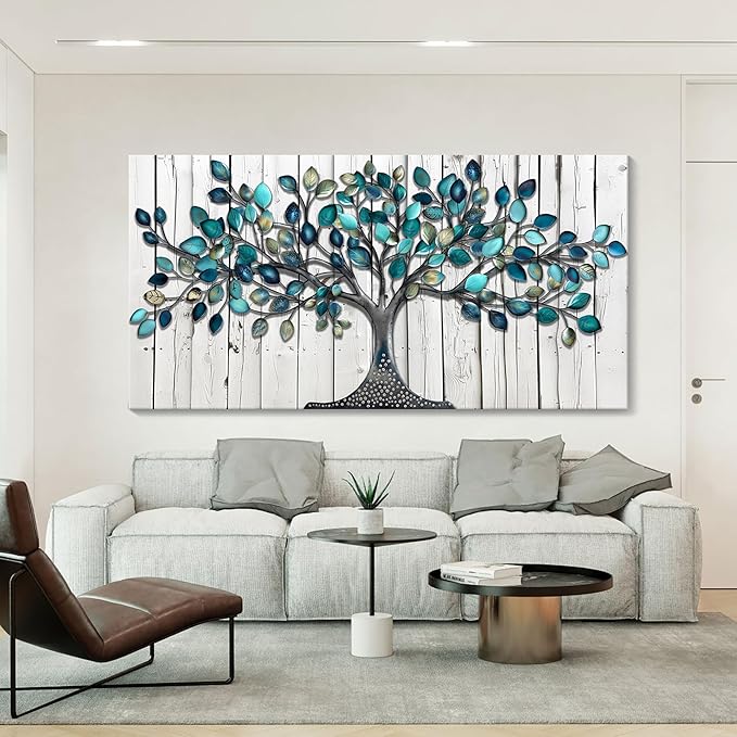 CHATYOUNG Large Canvas Wall Art - Tenacious Tree of Life Wall Pictures Farmhouse Style Artwork for Living Room Bedroom Dining Room Office Kitchen Home Decor 58"x29"