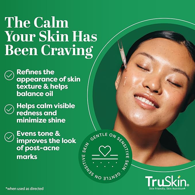 TruSkin Tea Tree Oil Acne Treatment for Face – Acne Serum – Improve the Appearance of Pores, Skin Tone for Smooth, Glowing Skin with Salicylic Acid, Vitamin C, Niacinamide & Retinol, 2 OZ