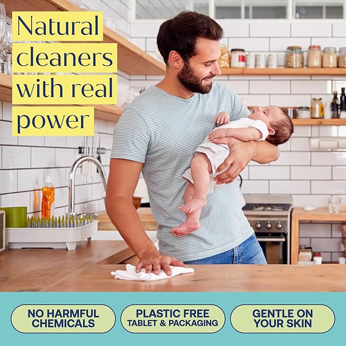 Fab Tab Home Cleaning Kit Refill Tablets - All-Purpose Cleaner, Bathroom Cleaner & Foaming Hand Soap Tablet Refills - Plant-Based - Platic-Free - No Harsh Chemicals - (Bottles Not Included)