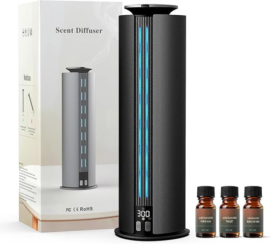 1800 Sq Ft Waterless Diffuser, 100ml Hotel Collection Diffuser Scent Air Machine for Home Cold Air Essential Oil Diffuser for Large Room Office Quiet (Black)