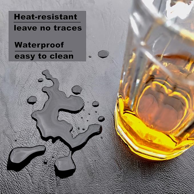 34 * 34 High-End Light Luxury Leather Round Oversized Tray - Ottoman Coffee Food Serving for Family Dinner, Outdoor Picnic & Party Essentials | Versatile Home Decor Tray (34 inch Black)