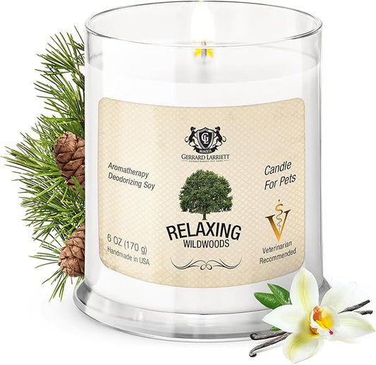Pet Odor Eliminator Candle Relaxing Wildwoods Scented Candle, Calming Candles Aromatherapy for Home Decor, Soy Wax Pet Candles Odor Eliminator for Animal Lover, Aromatherapy by Gerrard Larriett