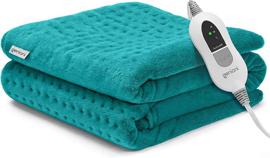 GENIANI Electric Throw - XL Heating Pad for Back Pain & Cramps Relief, Auto Shut Off, Machine Washable, Heat Pad, for All, Gifts for Women, Gifts for Men, Heat Patch (Viridian Green)