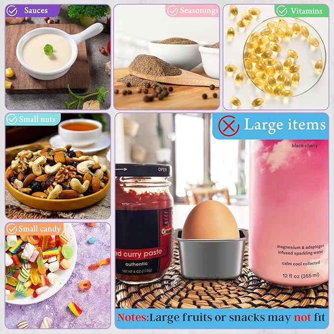 6x2.7 Oz Salad Dressing Container to Go,Handy Leakproof Stainless Steel Meal Prep Containers Reusable,Sauce Containers for Lunch Box, Picnics, Travel, Office and Kitchen Storage-Square