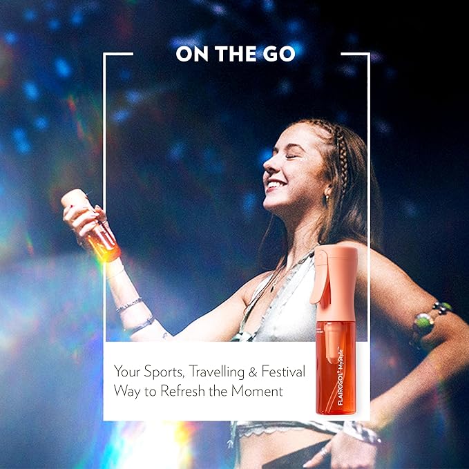 FLAIROSOL MyStyle, Spray Bottle for Hair - Small Travel Spray Bottle, Ultra Fine Continuous Water Mist for Face, Hairstyling, Salon, Cleaning, Beauty, Toners, Hydration & Makeup, 3.04oz / 90ml, Peach