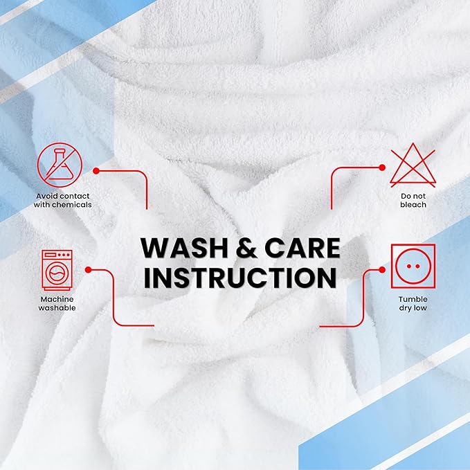 Infinitee Xclusives Luxury 100% Cotton Towel Set – 8 Piece Bathroom Towel Set (2 Bath Towels, 2 Hand Towels, 4 Washcloths) – Soft & Absorbent Towels for Bathroom (Brilliant White)