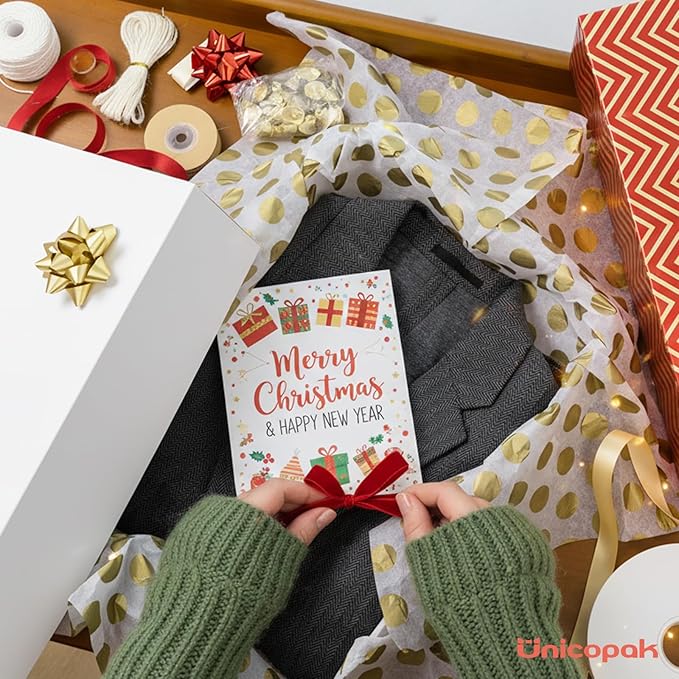 UnicoPak 12 Pack Medium White Cardboard Gift Boxes with Lids for Presents Shirt Boxes, 14.25x9.5x2 Inches