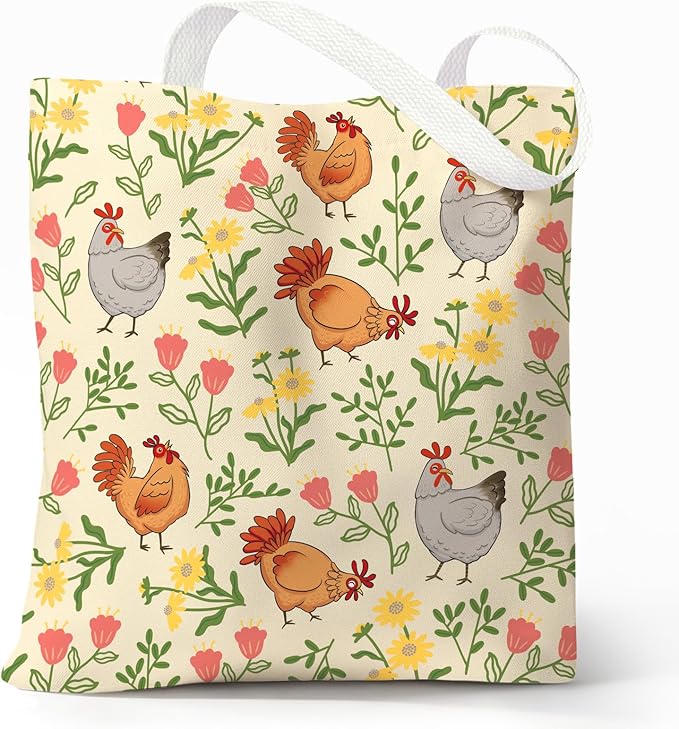 Cute Aesthetic Canvas Tote Bag for Women, Reusable Foldable Shopping Cotton Shoulder Totebag with Zipper Pocket