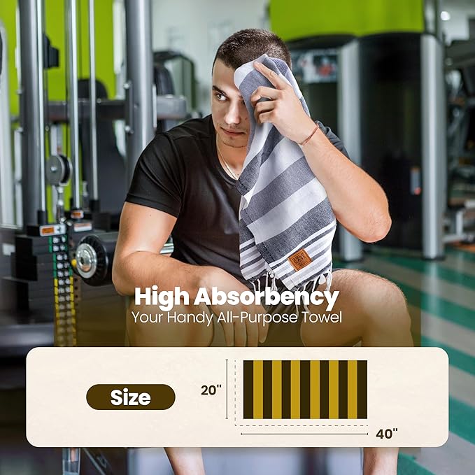 Gold CASE Turkish Hand Towels for Bathroom Set of 6 – 20 x 40'' – 100% Cotton Bathroom Hand Towels – OLYMPOS Towel for Spa, Face, Tea & Dishcloth – Decorative Cloth – Multicolor