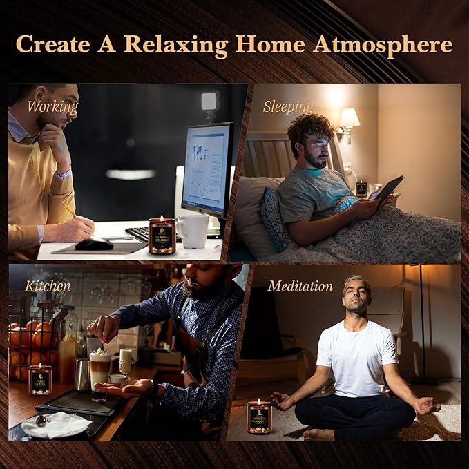 Teakwood & Mahogany Candles, Teakwood Mahogany Scented Candle, Natural Soy Candles for Home Scented, Long Lasting with 50 Hour Burn Time, Gifts for Men Women