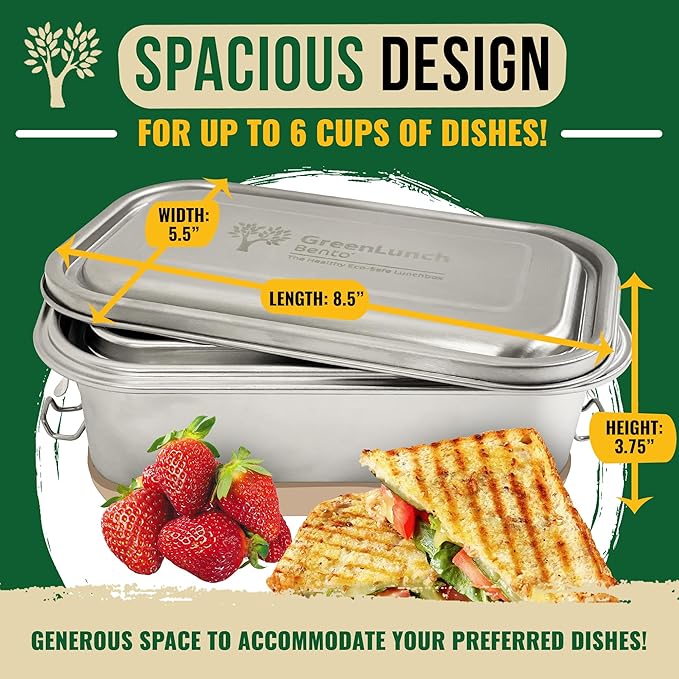 Stainless Steel Bento Box, BPA-Free Lunch box with Snack Pods, Lunch box Containers for Adults & Kids with snap locks - For School and Office - Brown/Beige