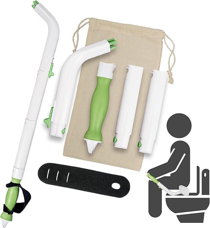 Multipurpose Toilet Aid - 25.5" Personal Hygiene Wand for Limited Mobility - Bathroom Aid for Independent Wiping - Assists with Holding Toilet Paper or Wipes - Ideal for Seniors & Post Surgery Use