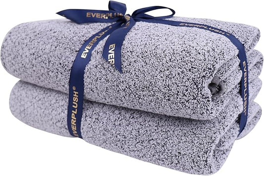 Everplush Oversized Bath Towel – 2 Pieces, Super Soft & Highly Absorbent, Quick-Drying, Generously Sized & Thick. Perfect for Bathroom, Pool, Swimming Use. (Grey, 30" x 56" 2PK)