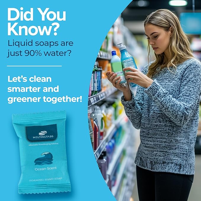 Foaming Hand Soap Tablets Refill 10 Tablets – Ocean Scent, 6-Pack Concentrated Tablets for Foaming Soap, Quick Dissolve and Mess Free