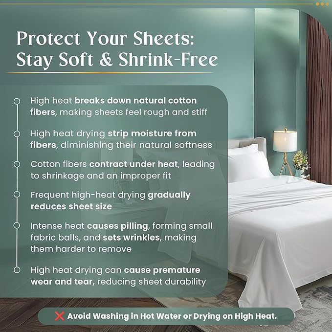 King Bed Sheets Deep Pocket King Sheet Set, 800 Thread Count Long Staple Fully Elasticated Egyptian Cotton Sheet & Pillowcase sets, Machine Wash No Pill Naturally Breathable Cotton Bedding-Lavender