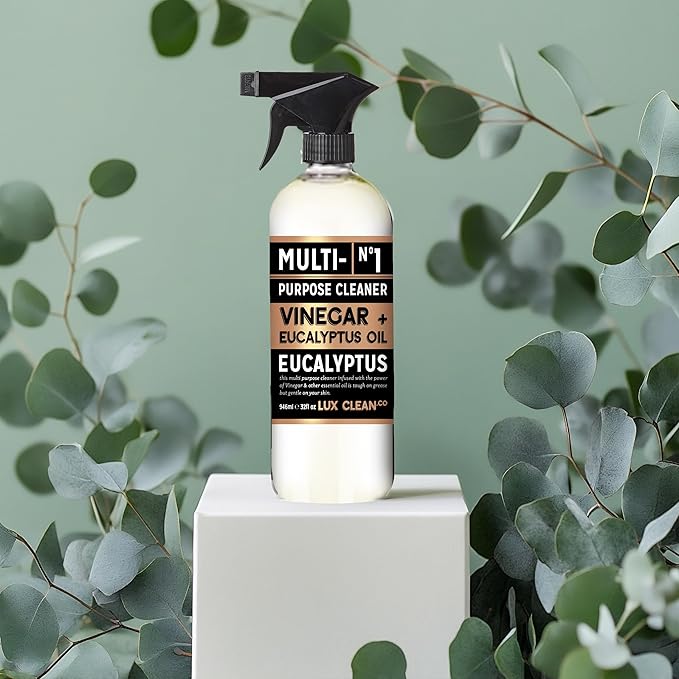 Lux Clean Multi-Purpose Cleaners, Vinegar with Eucalyptus and Peppermint | 32 Fl Oz Bottles, Pack of 4 | Home and Body Company