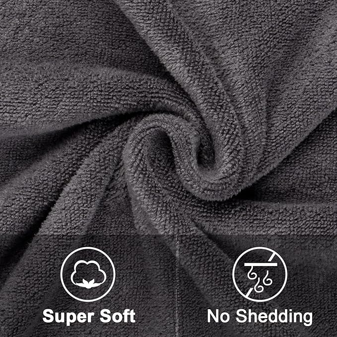 Orighty Bath Towels Pack of 2 - Soft Feel Grey Bath Towel Sets, Highly Absorbent Microfiber Towels for Body, Quick Drying, Microfiber Towel for Sport, Yoga, SPA, Fitness, (27’’ x 54’’)