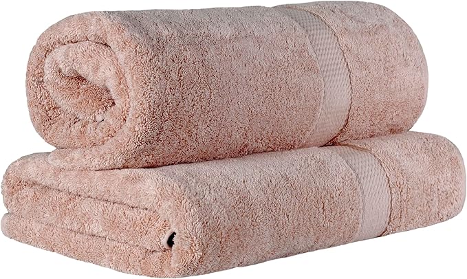 BLUENILEMILLS Madison Egyptian Cotton Bath Sheets, for Bathroom, Shower, Hotel, Plush, 900 GSM, Highly Absorbent and Ultra-Soft Towels, Essentials, Oversized Towels, Set of 2, Muted Mauve