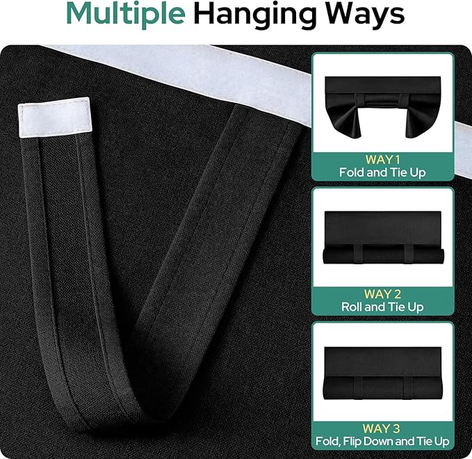 HOMEIDEAS 100% Linen Blackout French Door Curtains, Privacy Small Door Window Curtains, 26 X 20 Inch Shades for Front Window, Thermal Insulated Covering, 1 Panel, Black