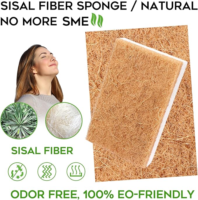 Natural Sponge Kitchen 12Pack,Eco Friendly Non-Scratch Scrub Sponge,Biodegradable Sisal Scrubber with Compostable Kitchen Sponges for Dishes Cleaning…