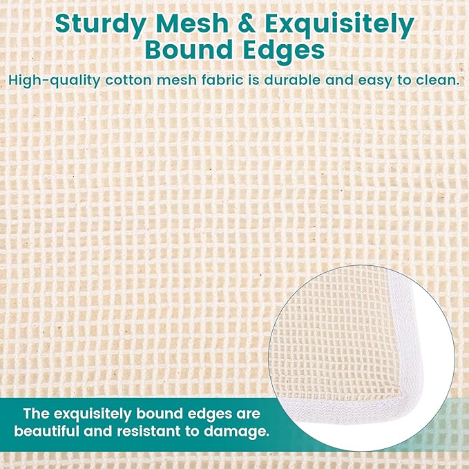 6Pcs Durable Cotton Mesh Laundry Bags for Delicates, 12×16in+16*20in+20*24in Breathable Laundry Mesh Wash Bags with Sturdy Zipper for Delicates, Clothes, Pants, Underwear, Bra, Socks (M+L+XL)