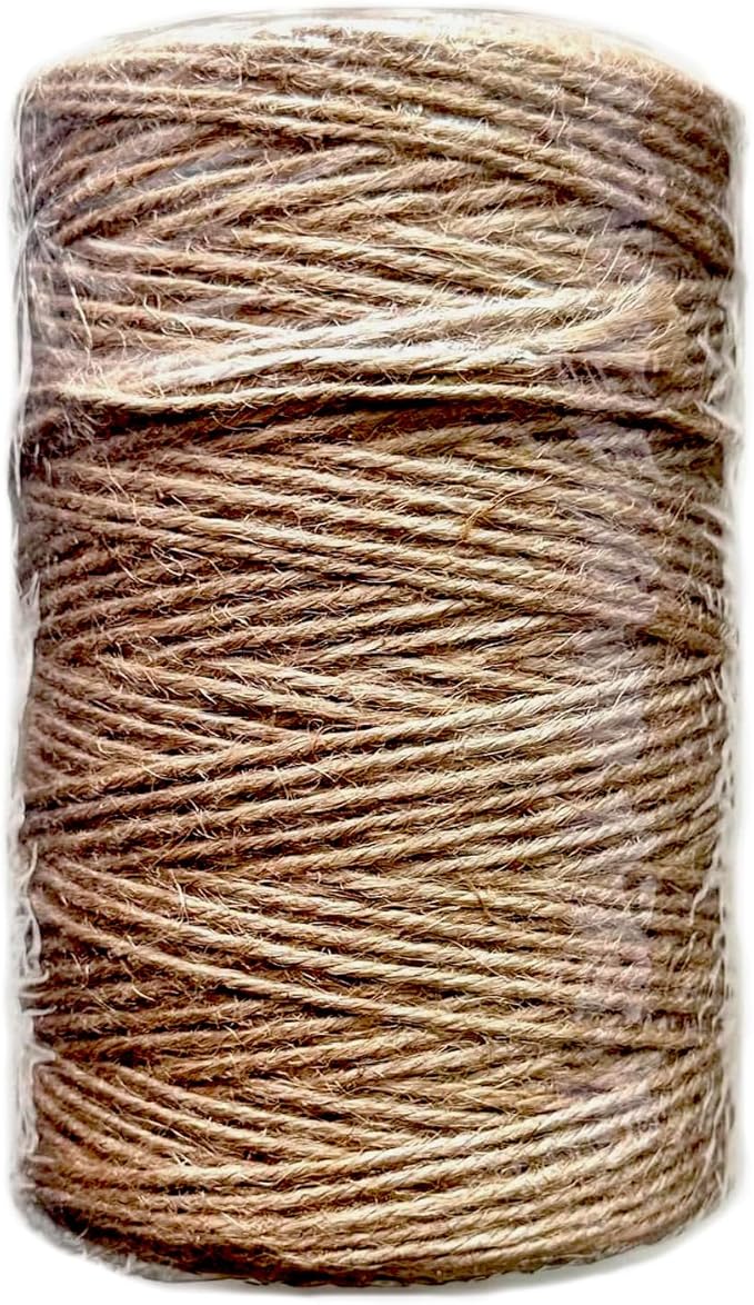 2mm Jute Rope 492Feet Burlap Twine Natural Thick Strong Hemp Cord for Arts Crafts DIY Decoration Gift Wrapping