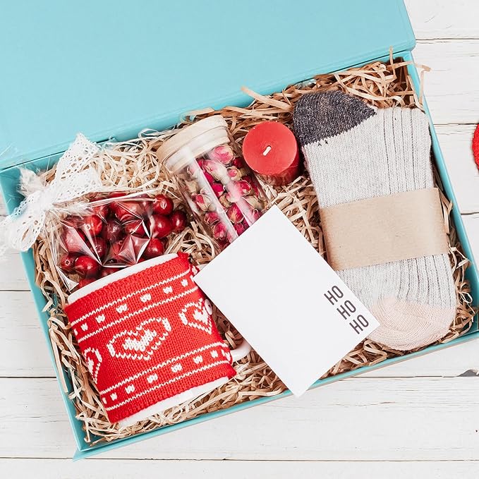 Aimyoo Blue Magnetic Gift Boxes with Lids 10.5x7x3 in, Medium Bridesmaid Groomsman Proposal Box, Rectangle Collapsible Box for Present Graduation Birthday Storage 5 Pack