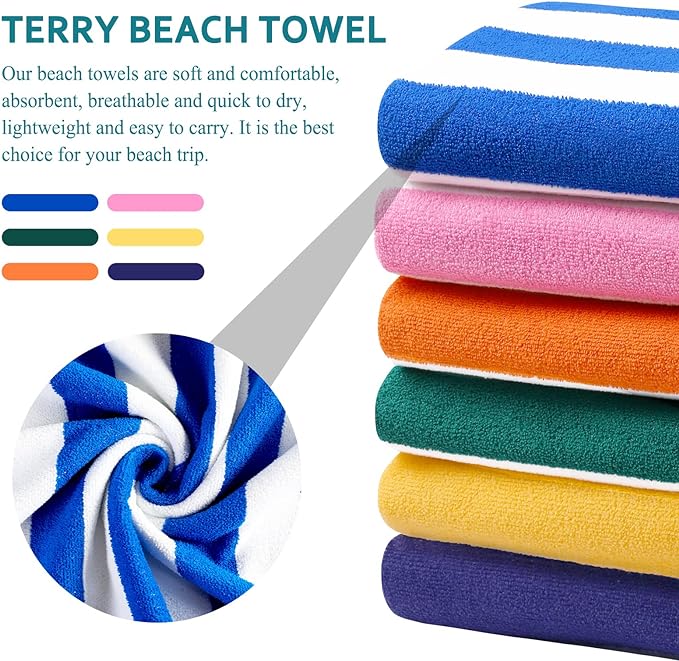 2 Packs Extra Large Beach Towel Bath Towel 72 * 40 Set Oversized Soft Microfiber Terry Blanket NOT Cotton Mexico Costa Bahamas Punta Absorbent Cana Trip Must Have Water Park Vacation Essentials