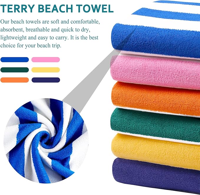 4 Packs Extra Large Beach Towel Bath Towel 72 * 40 Set Oversized Soft Absorbent Microfiber Terry Blanket NOT Cotton Mexico Costa Rica Bahamas Punta Trip Must Have Water Park Vacation Essentials