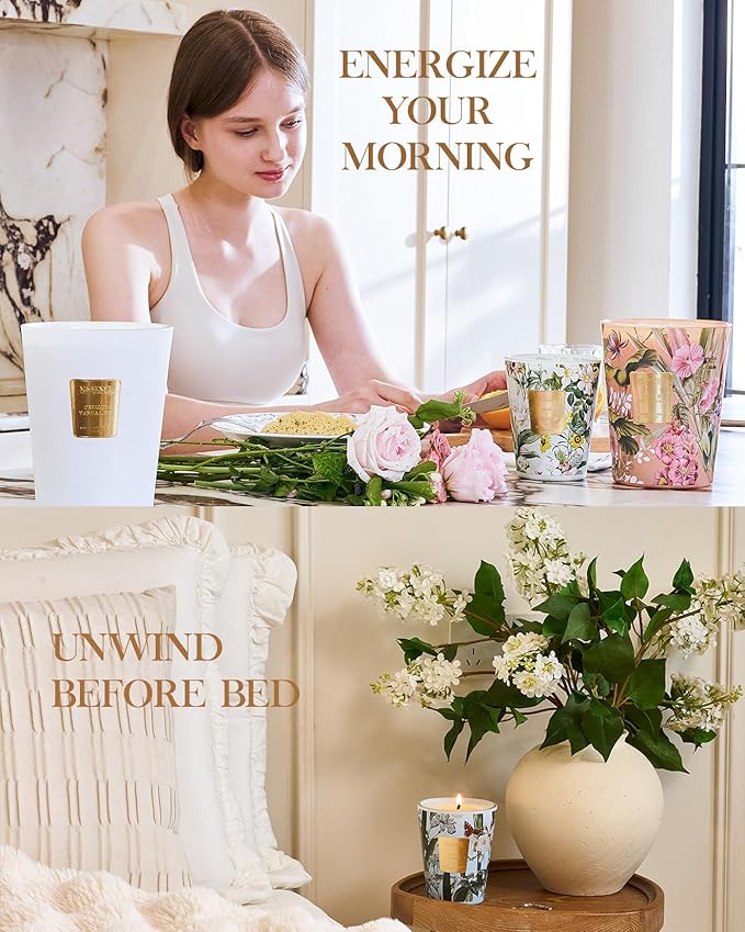 M&SENSE Fudgy Cocoa Brownie Scented Candle Home Decor, Natural Soy Wax,14.1oz 60 Hours Long Lasting Slow Burning, Aromatherapy Fall Winter Candle, Festival Christmas Thanksgiving Housewarming Gifts